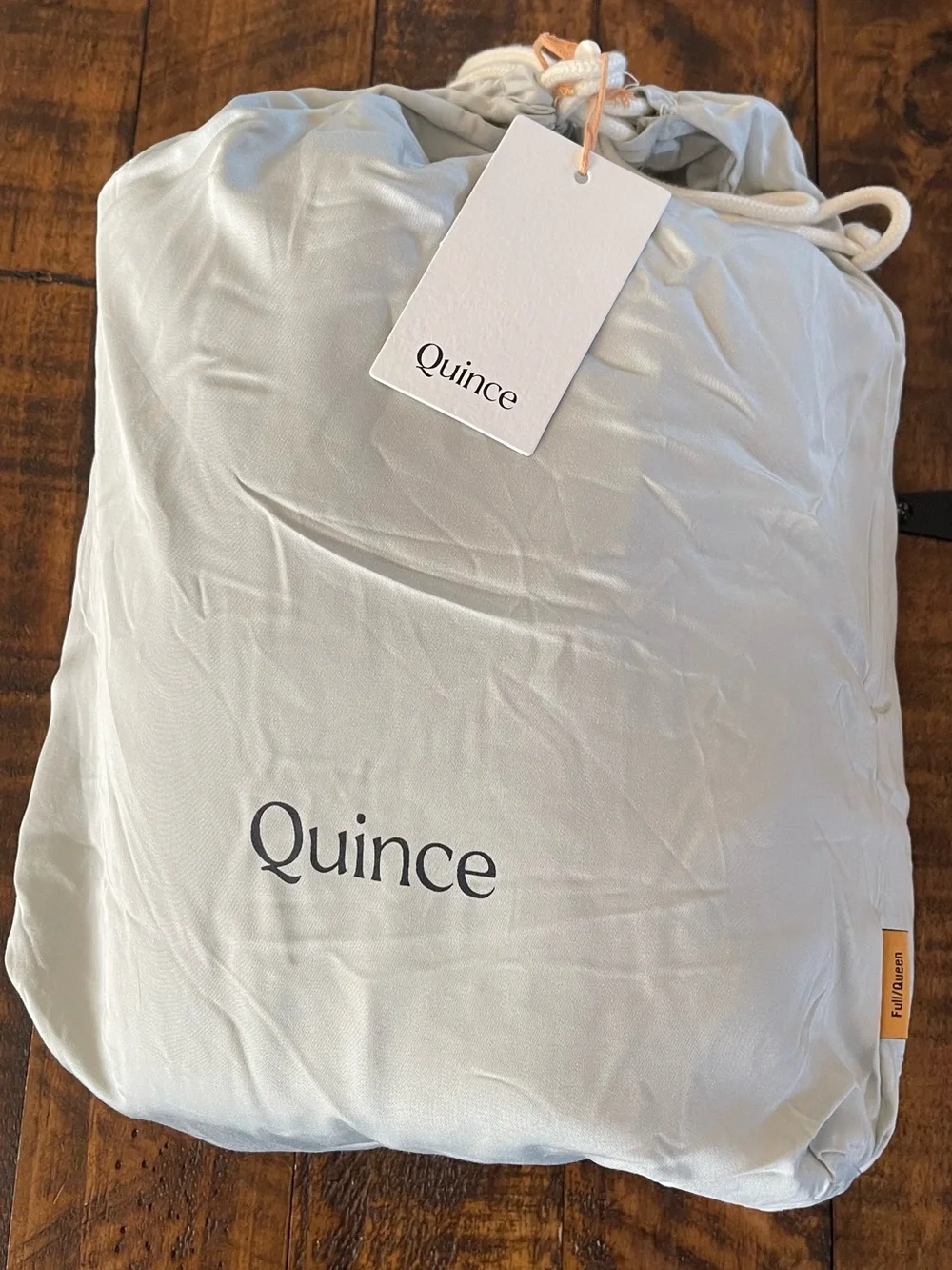 NWT Quince Bamboo 3 Piece Duvet Cover Set, Full/Queen (Mist)